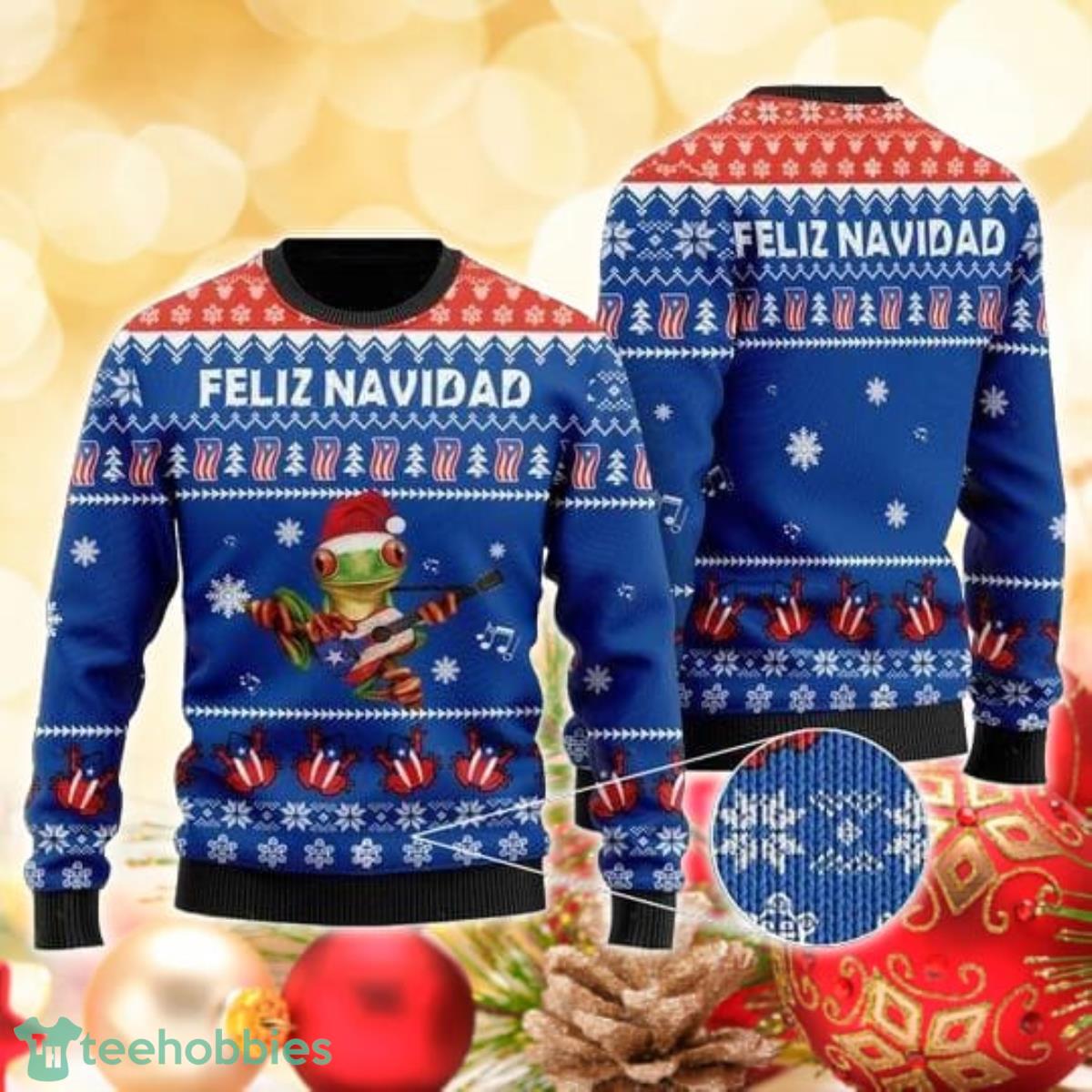 Puerto Rico Feliz Navidad 3D Sweater Ugly Christmas Sweater For Men Women Product Photo 1