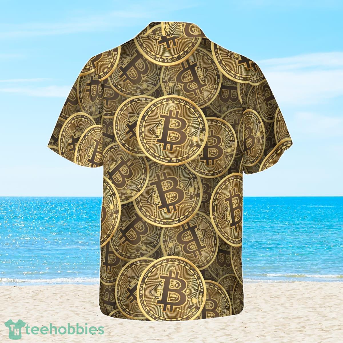 Realistic Seamless Bitcoin Cryptocurrency Hawaiian Shirt Best Gift For Men  And Women