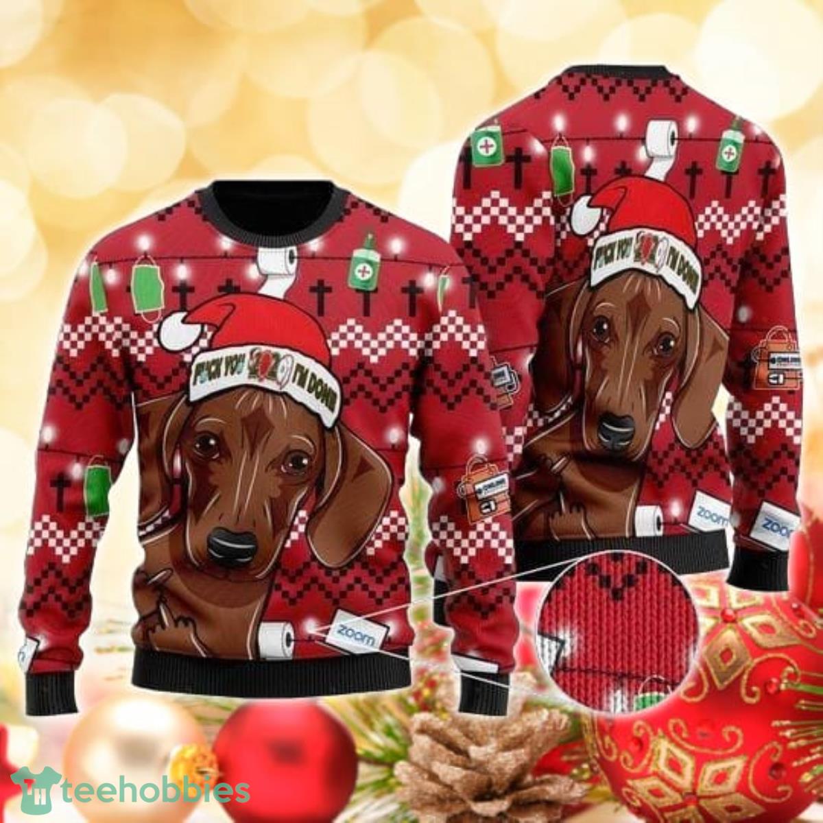 Dachshund christmas sweater womens best sale