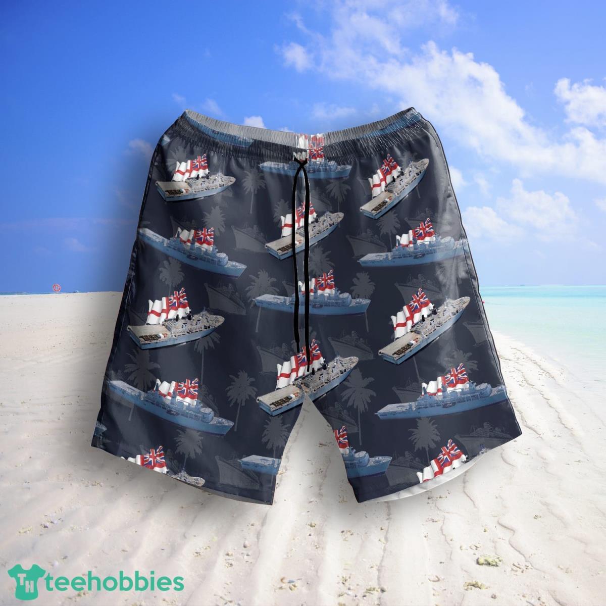 Royal Navy HMS Albion Class Hawaiian Shirt And Shorts Great Style For Men Product Photo 2