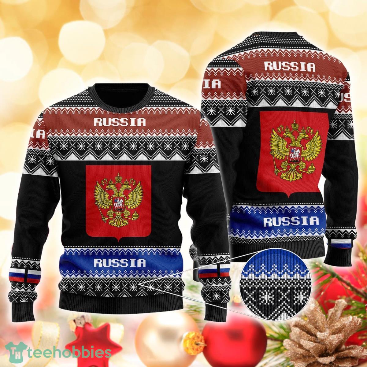 Russia 3D Sweater Ugly Christmas Sweater For Men Women Product Photo 1