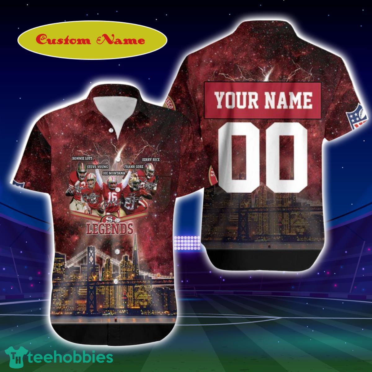 San Francisco 49ERS City Night Light Galaxy Signed 3D Custom Name Hawaiian Shirt Best Gift For Men And Women Fans Product Photo 1