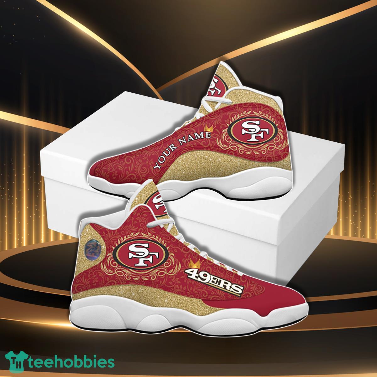 San Francisco 49ers Football Team Custom Name Air Jordan 13 Sneakers For Fans Product Photo 1