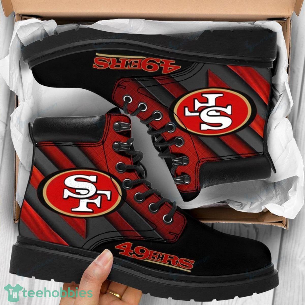 San Francisco 49ers Football Team Leather Boots For Men Women Best Gift For Real Fans Product Photo 1