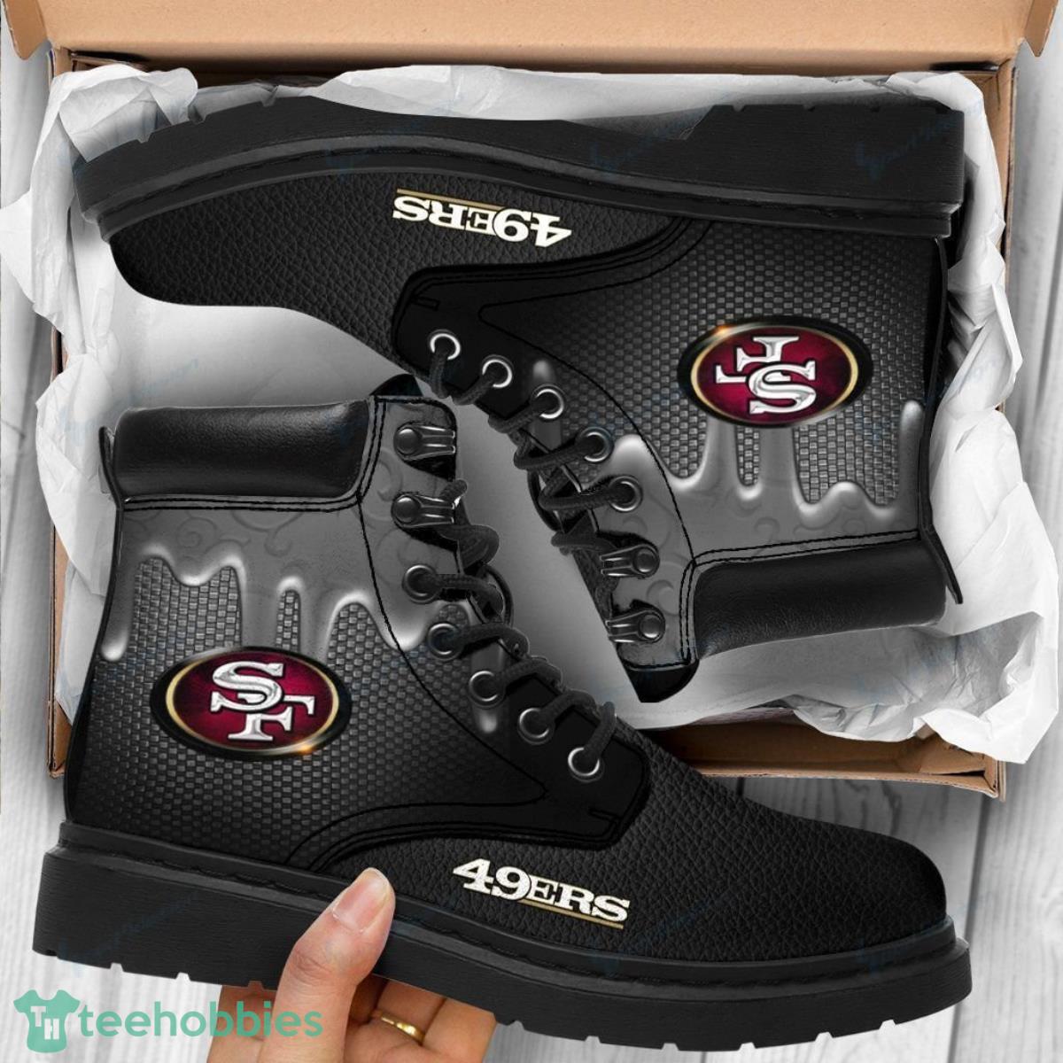San Francisco 49ers Football Team Leather Boots For Men Women Great Gift For Fans Product Photo 1