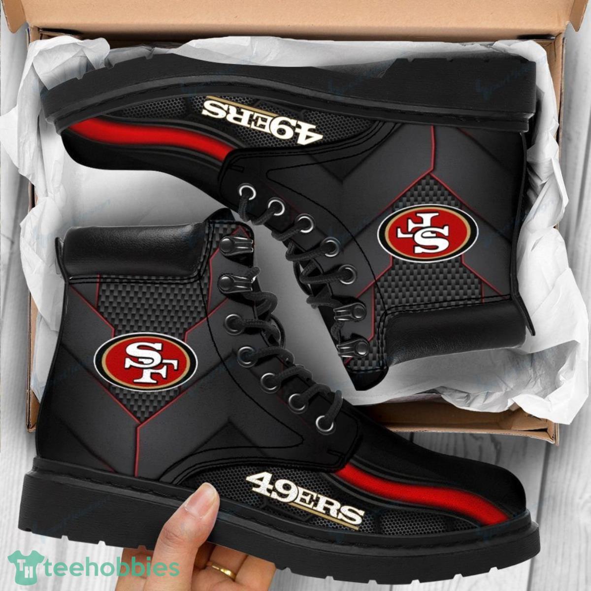 San Francisco 49ers Football Team Leather Boots For Men Women Special Gift For Fans Product Photo 1