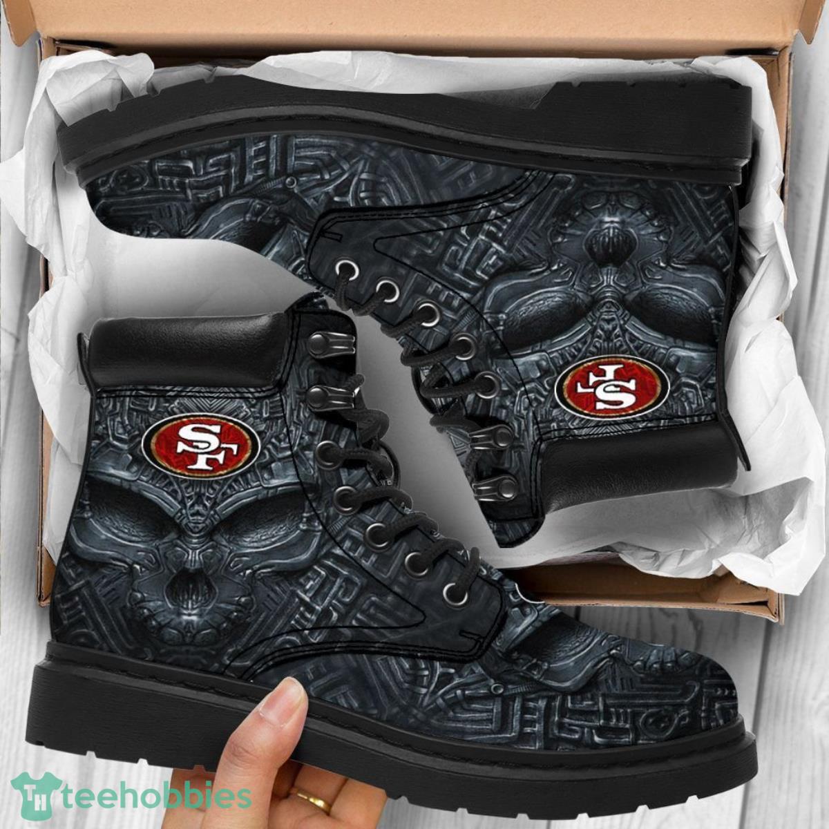 San Francisco 49ers Football Team Leather Boots For Men Women Style Gift For Fans Product Photo 1