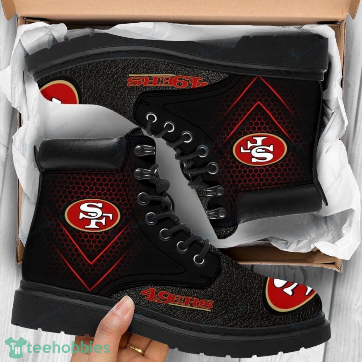 San Francisco 49ers Football Team Leather Boots Special Gift For Men Women Fans Product Photo 1