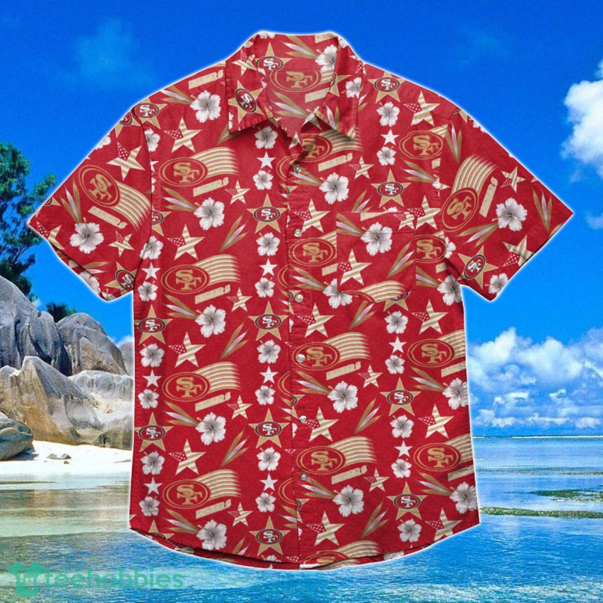 San Francisco 49ers NFL Tropical Flowers Hawaiian Shirt - T-shirts