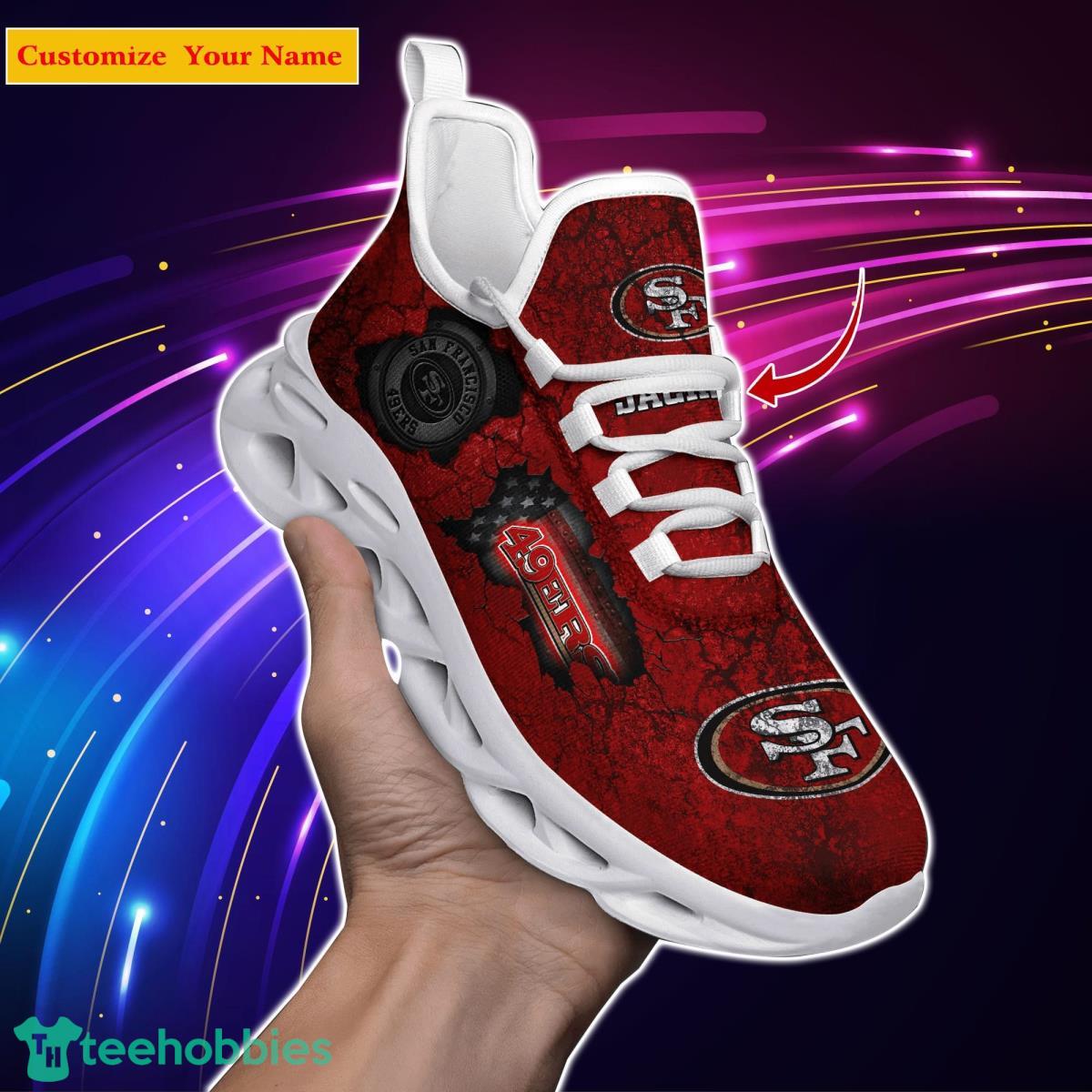 San Francisco 49ers NFL Custom Name Max Soul Shoes Great Gift For Men Women Fans Product Photo 1