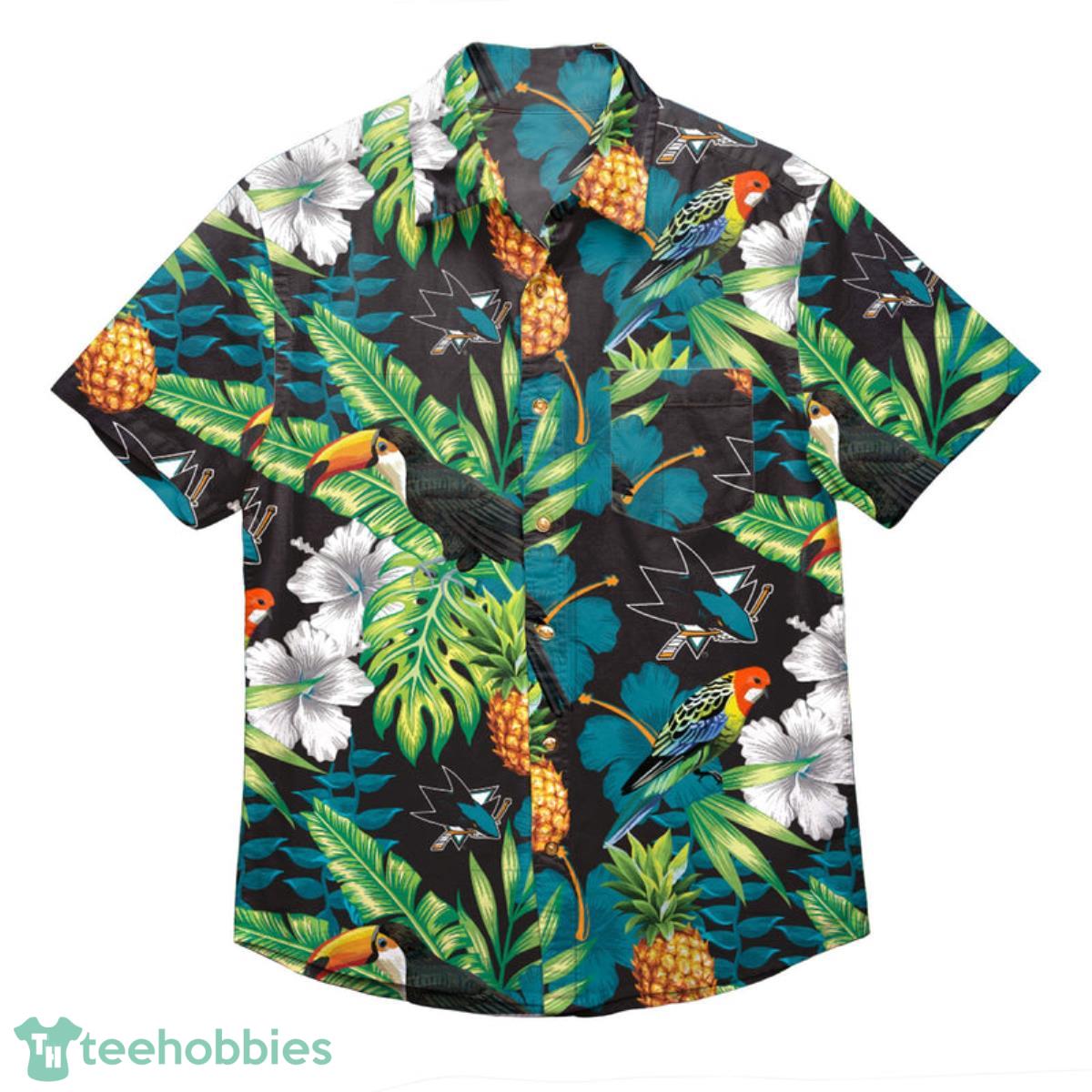 San Jose Sharks NHL Floral Button Up Shirt Product Photo 1