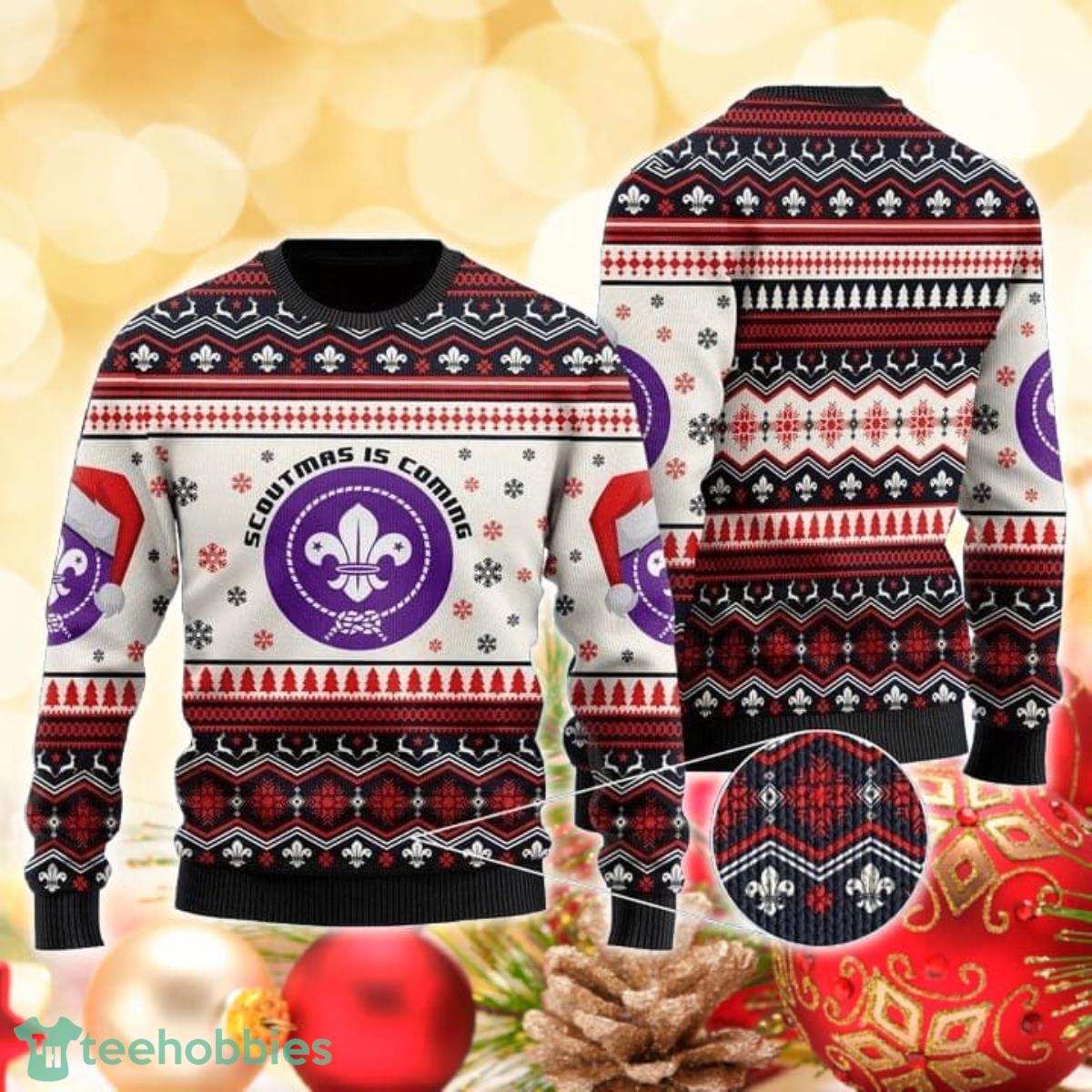 Scoutmas Is Coming 3D Sweater Ugly Christmas Sweater For Men Women Product Photo 1