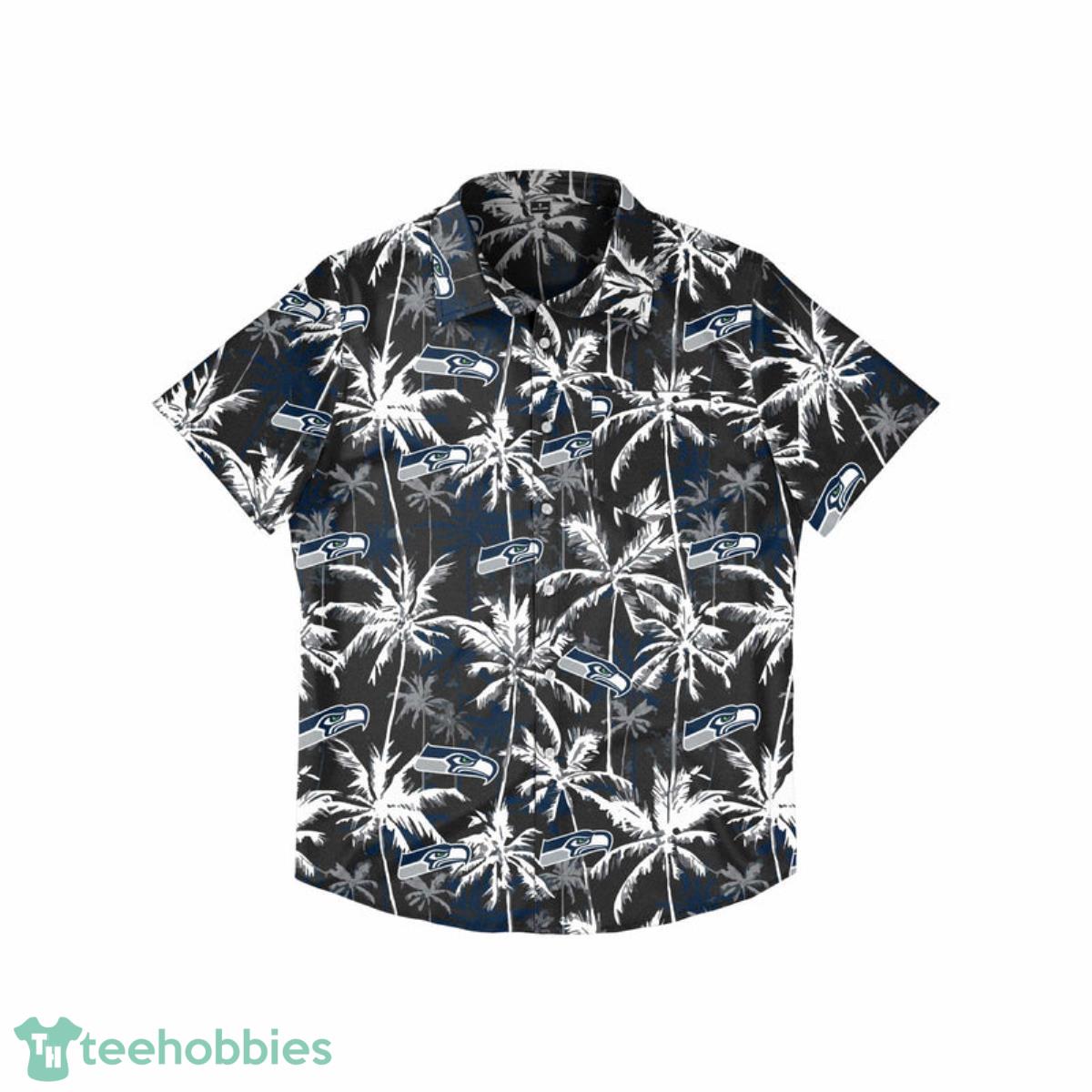 Seattle Seahawks NFL Black Floral Button Up Shirt Product Photo 1