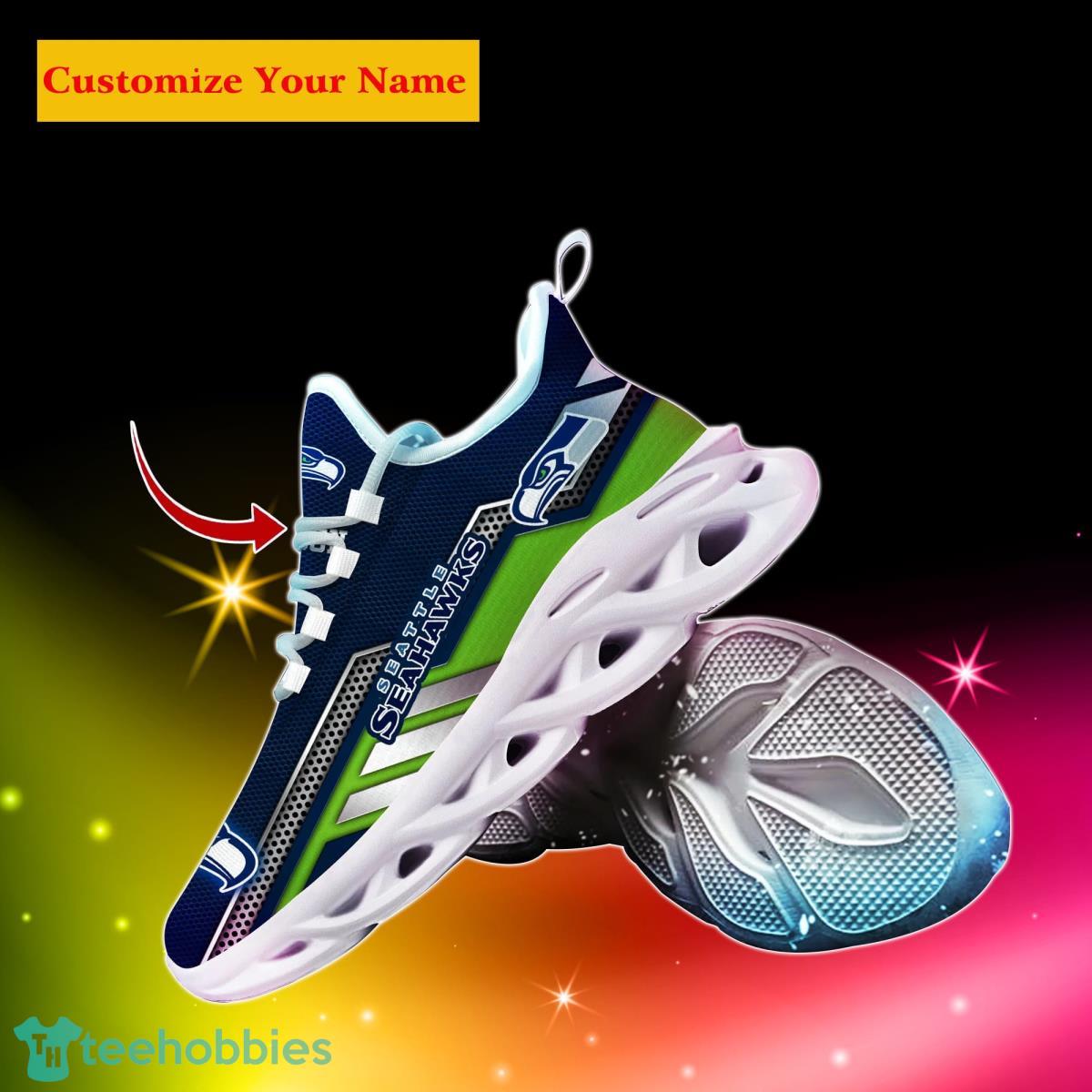 Seattle Seahawks NFL Custom Name Max Soul Shoes Bet Gift For Men Women Fans Product Photo 2