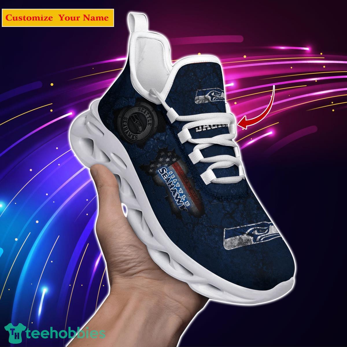 Seattle Seahawks NFL Custom Name Max Soul Shoes Great Gift For Men Women Fans Product Photo 1