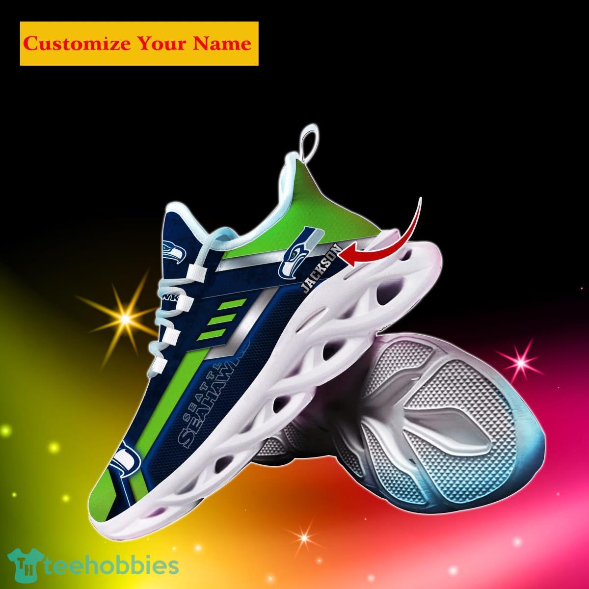 Seattle Seahawks NFL Custom Name Max Soul Shoes Impressive Gift For Men Women Fans Product Photo 2