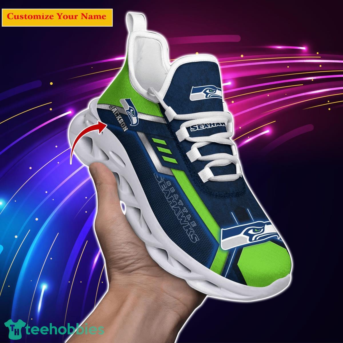 Seattle Seahawks NFL Custom Name Max Soul Shoes Impressive Gift For Men Women Fans Product Photo 1