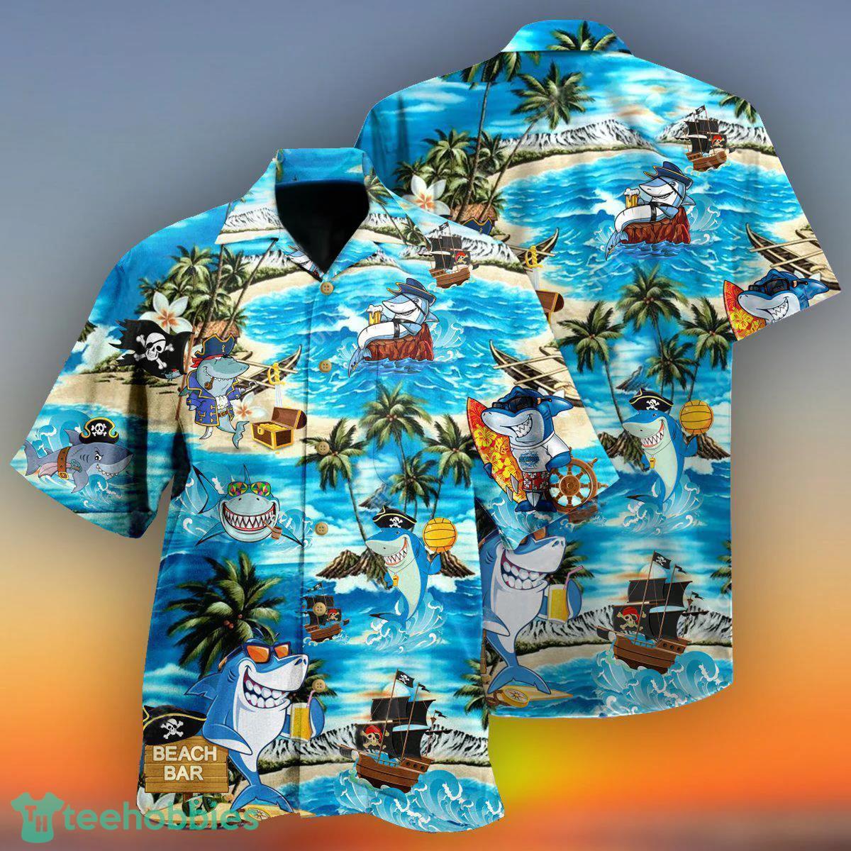 Shark Pirate All Printed 3D Hawaiian Shirt For Men Women Product Photo 1