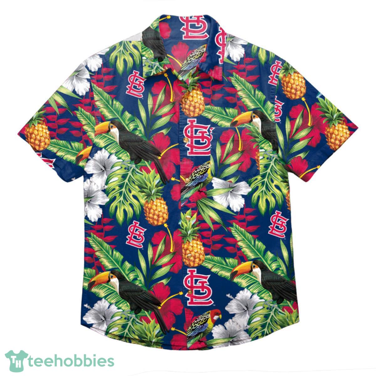 St Louis Cardinals MLB Floral Button Up Shirt Product Photo 1