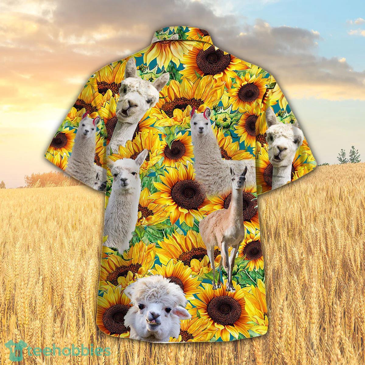 Sunflower Llama All Printed 3D Hawaiian Shirt For Men Women Product Photo 2