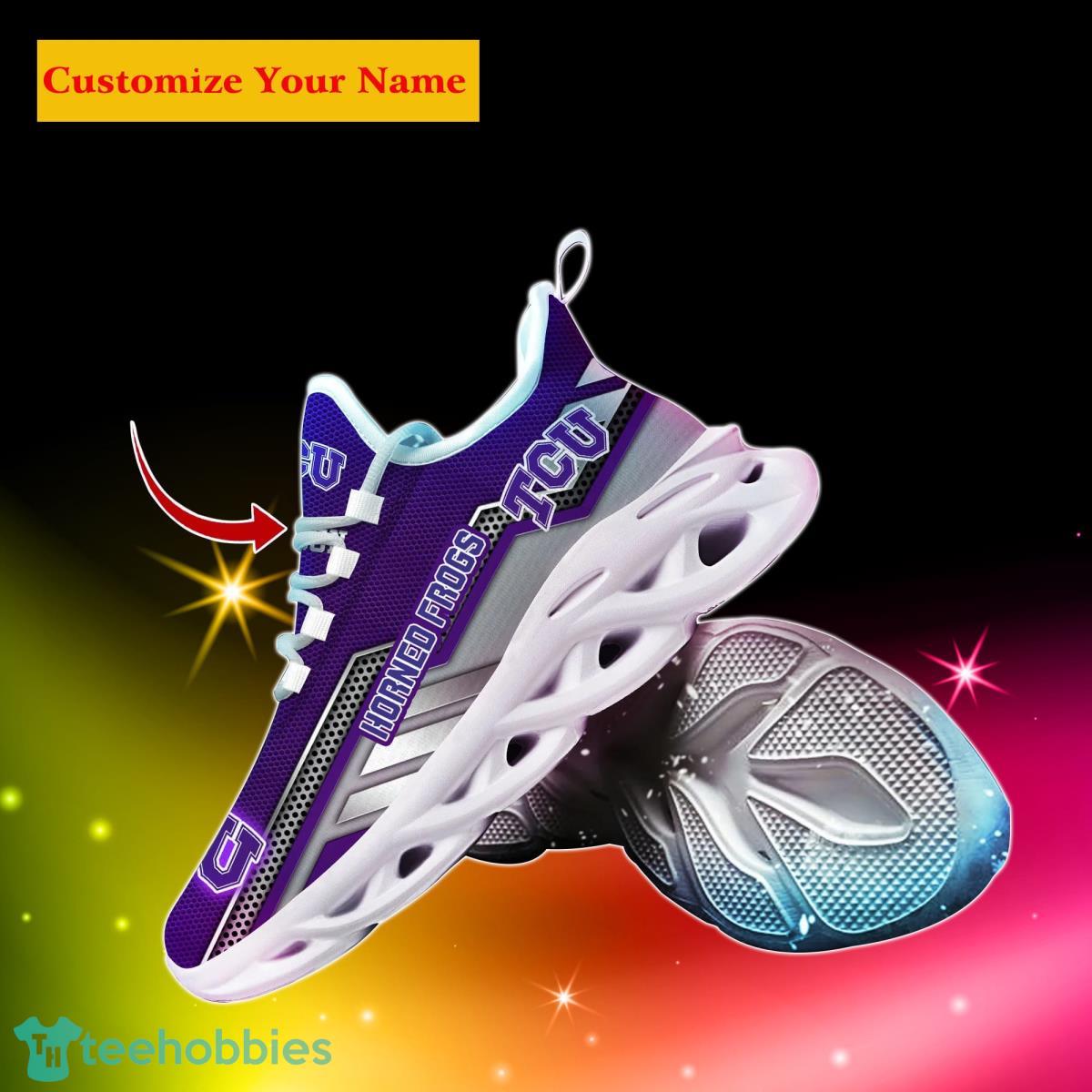 TCU Horned Frogs NCAA1 Custom Name Max Soul Shoes Bet Gift For Men Women Fans Product Photo 2