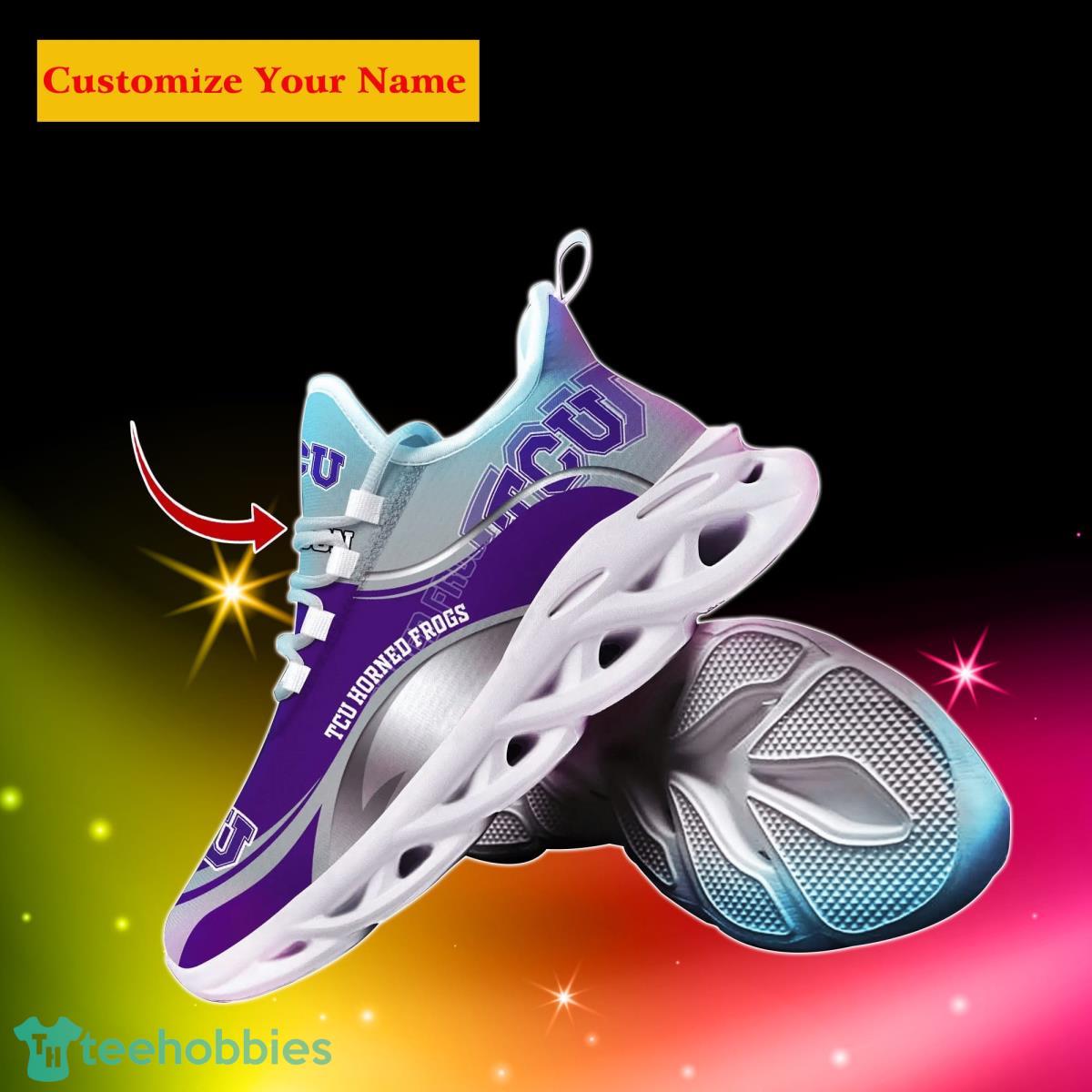 TCU Horned Frogs NCAA1 Custom Name Max Soul Shoes Unique Gift For Men Women Fans Product Photo 2