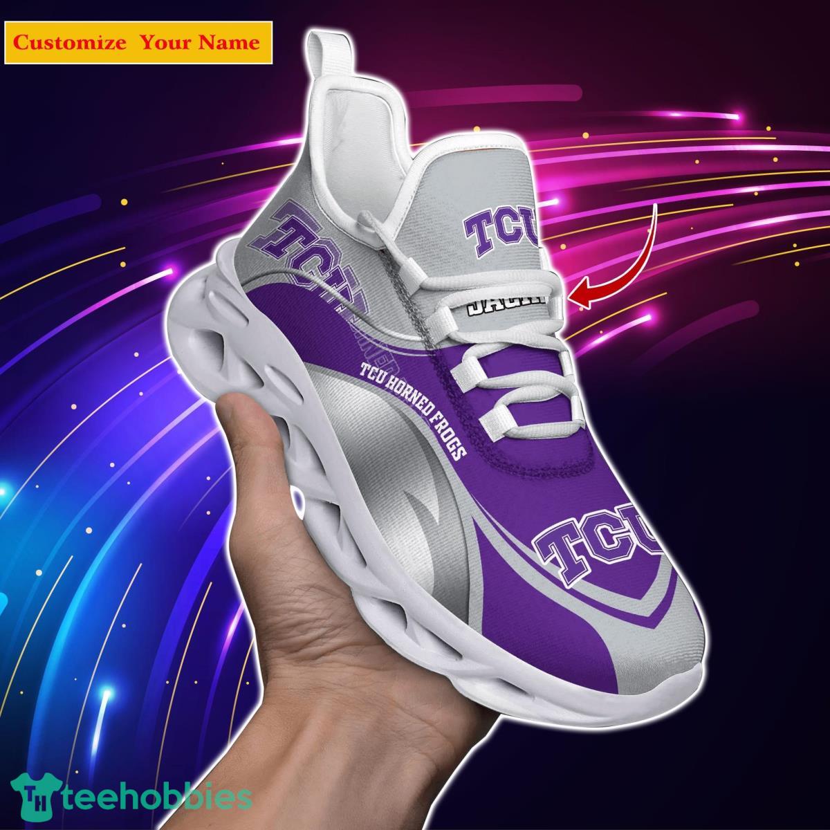 TCU Horned Frogs NCAA1 Custom Name Max Soul Shoes Unique Gift For Men Women Fans Product Photo 1