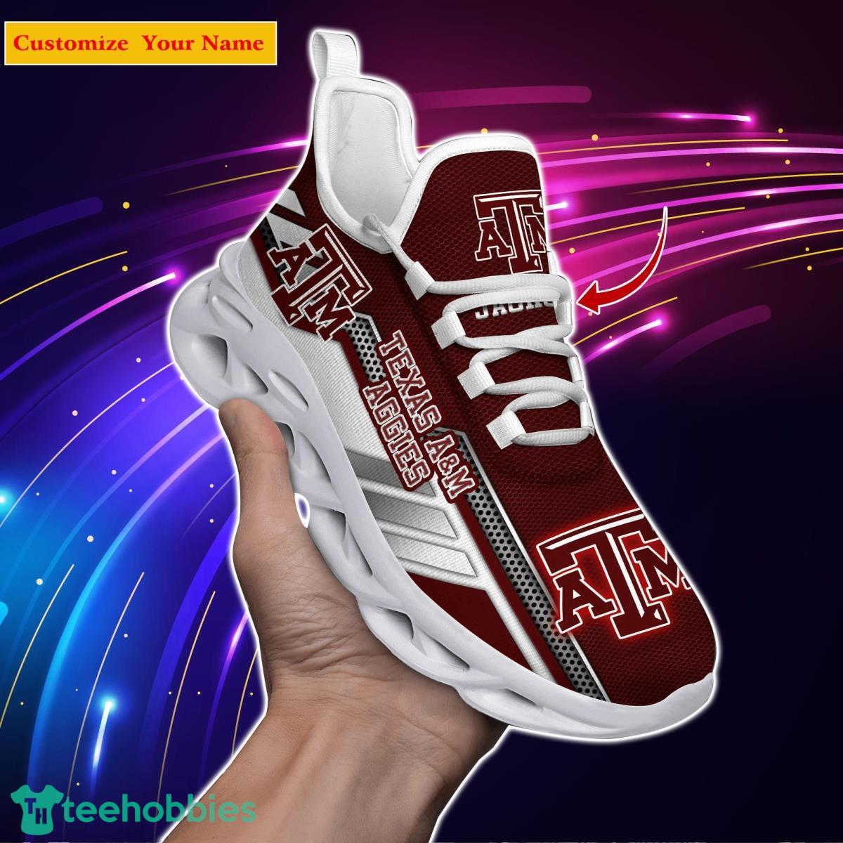 Texas A&ampM Aggies NCAA2 Custom Name Max Soul Shoes Bet Gift For Men Women Fans Product Photo 1