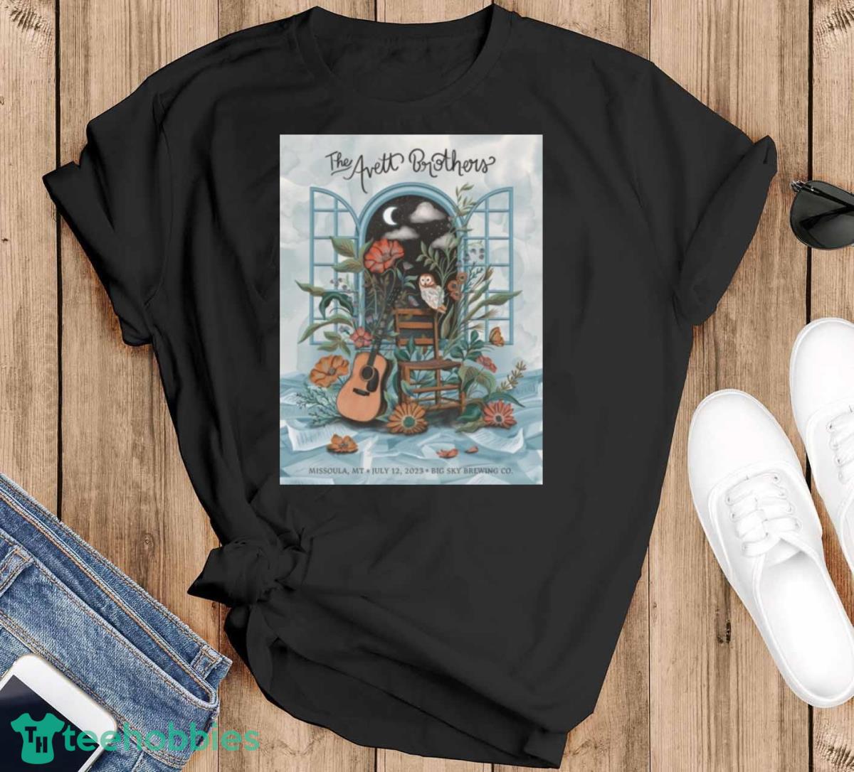 The Avett Brothers Rock Band Missoula MT Tour 2023 Big Sky Brewing CO Poster Shirt - Black T-Shirt
