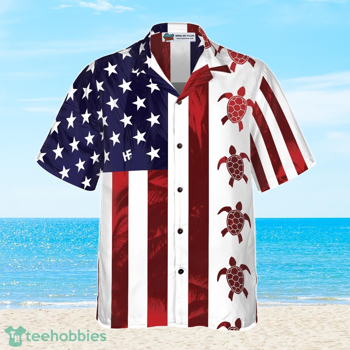 Turtle Flag American Hawaiian Shirt Best Gift For Men And Women Product Photo 2