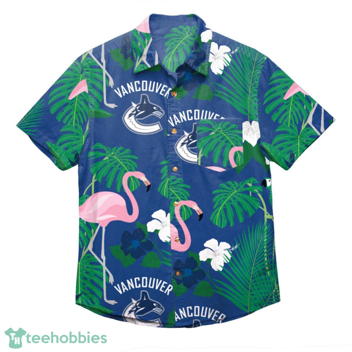 Vancouver Canucks NHL Floral Button Up Shirt Product Photo 1 Vancouver Canucks NHL Floral Button Up Shirt Product Photo 1