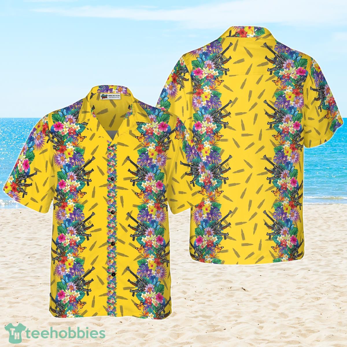 Vibrant Tropical Gun And Bullet Hawaiian Shirt Best Gift For Men And Women Product Photo 1 Vibrant Tropical Gun And Bullet Hawaiian Shirt Best Gift For Men And Women Product Photo 1