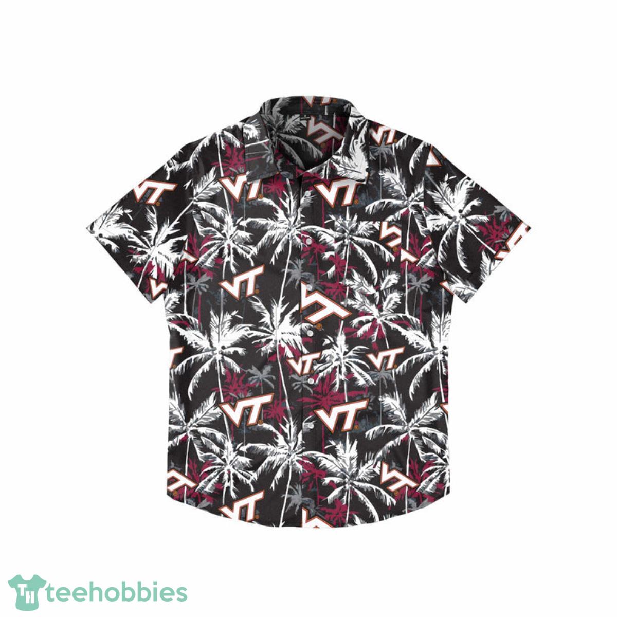 Virginia Tech Hokies NCAA Black Floral Button Up Shirt Product Photo 1