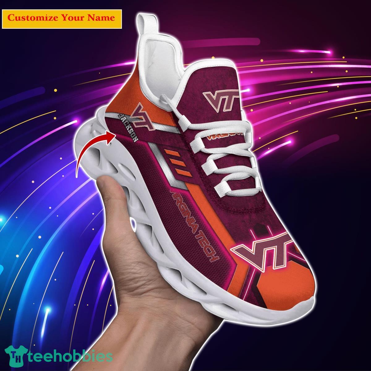 Virginia Tech Hokies NCAA1 Custom Name Max Soul Shoes Impressive Gift For Men Women Fans Product Photo 1