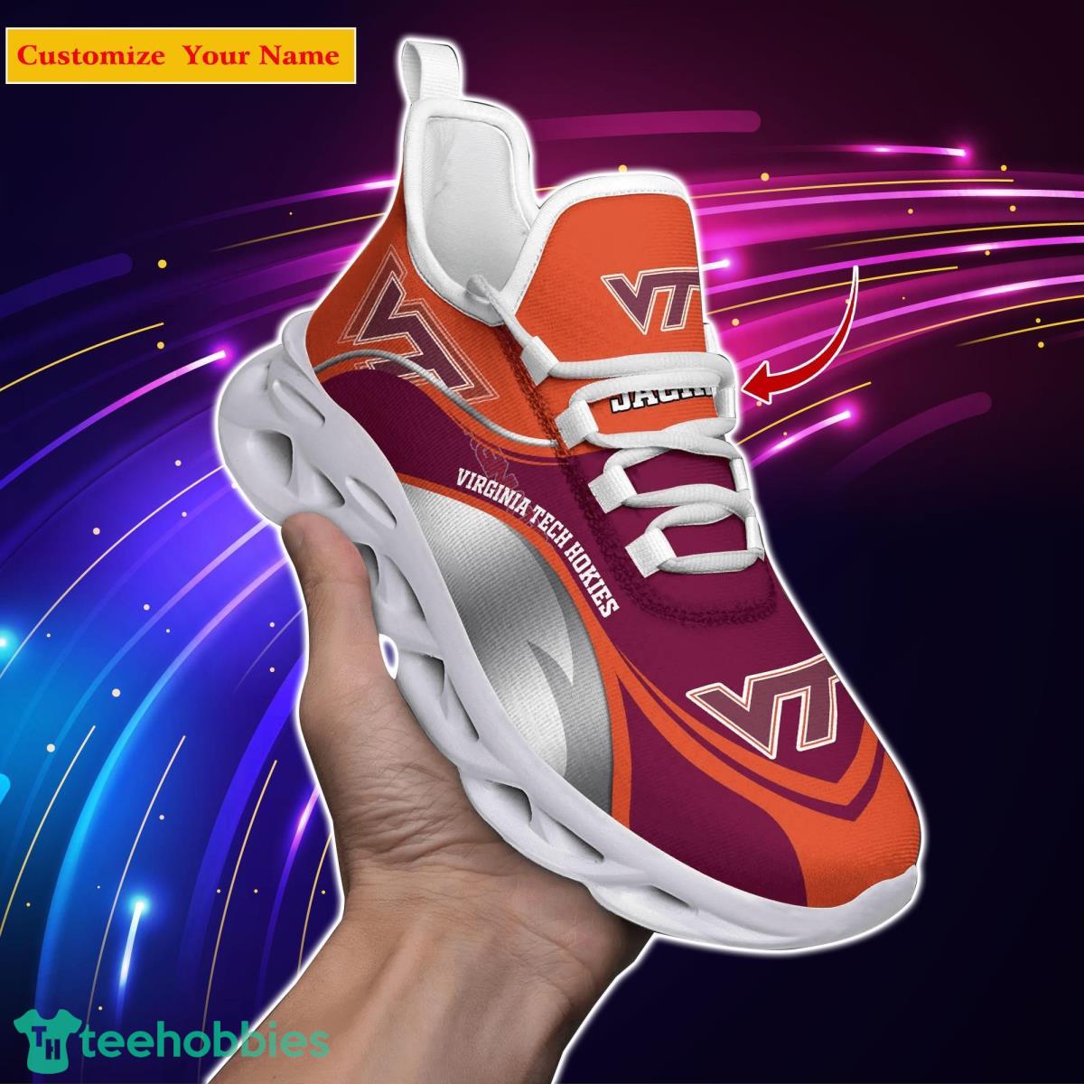 Virginia Tech Hokies NCAA1 Custom Name Max Soul Shoes Unique Gift For Men Women Fans Product Photo 1