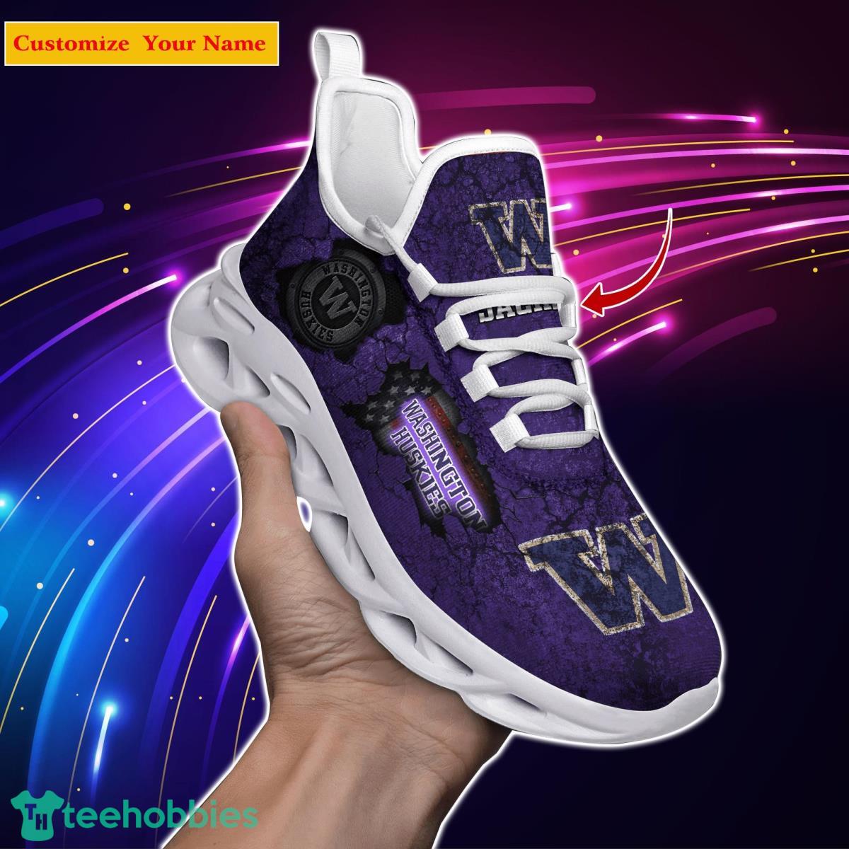 Washington Huskies NCAA1 Custom Name Max Soul Shoes Great Gift For Men Women Fans Product Photo 1
