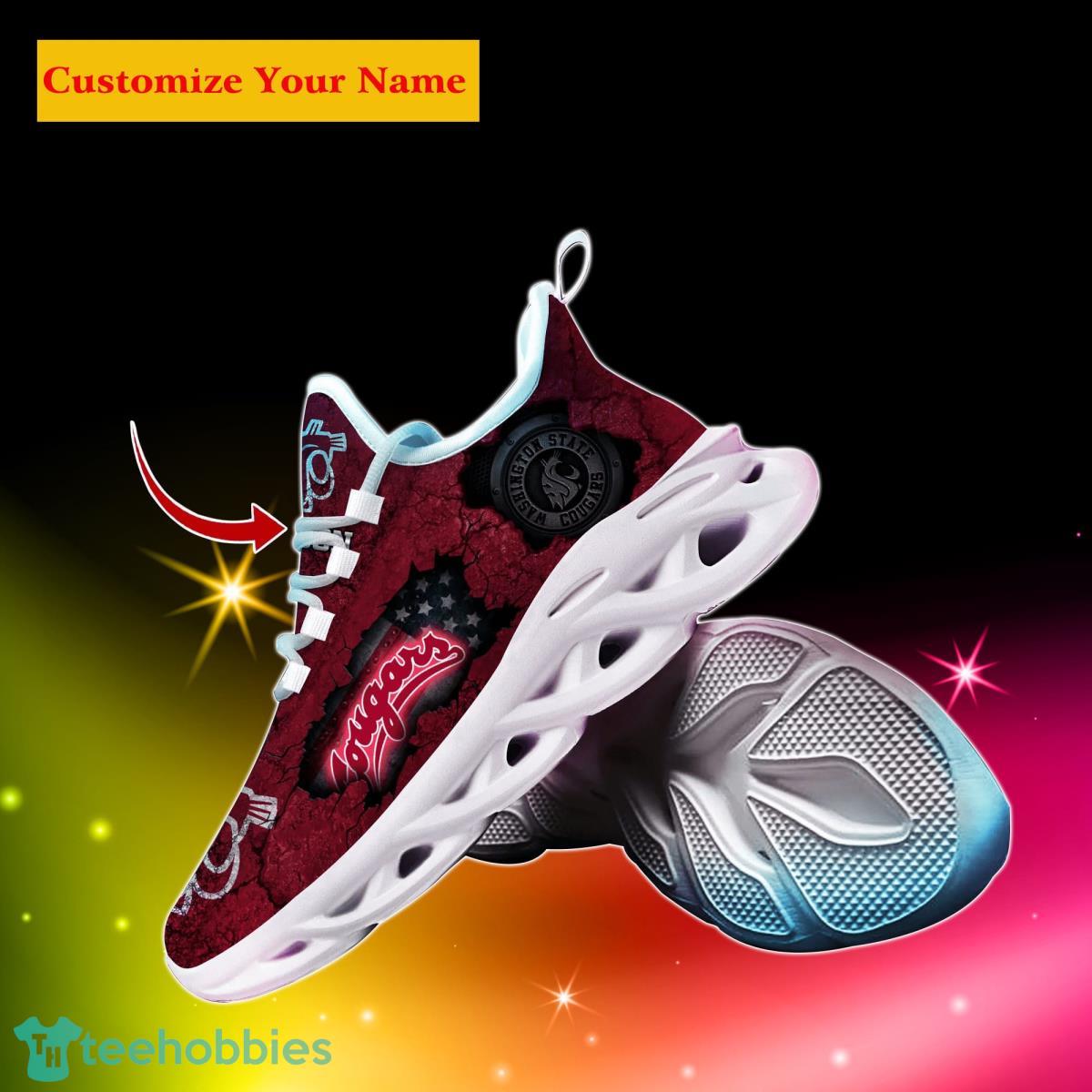 Washington State Cougars NCAA1 Custom Name Max Soul Shoes Great Gift For Men Women Fans Product Photo 2