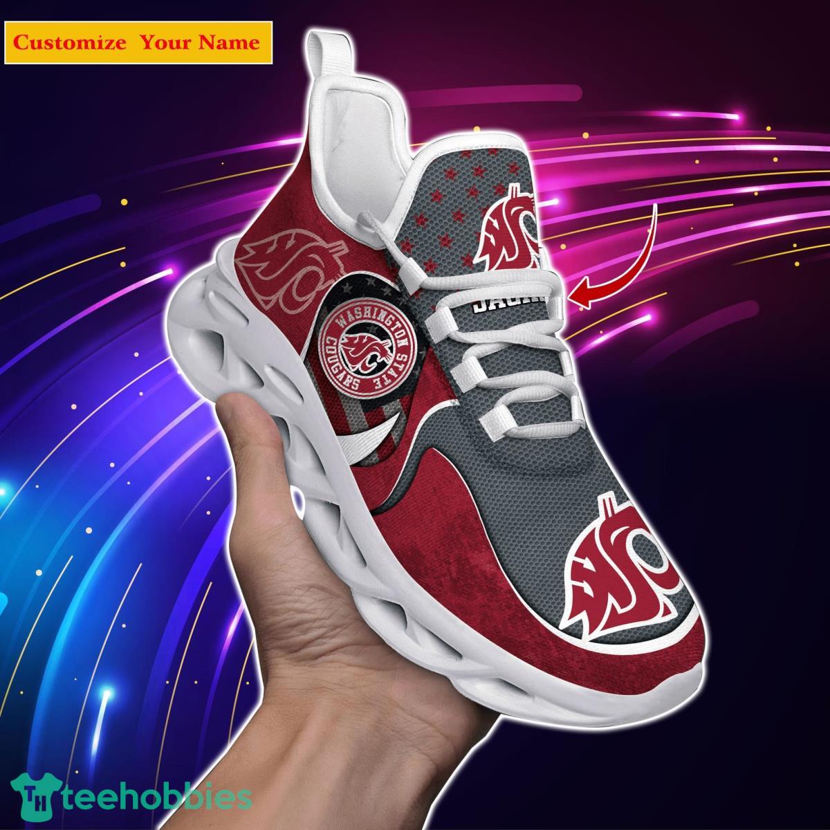 Washington State Cougars NCAA1 Custom Name Max Soul Shoes Special Gift For Men Women Fans Product Photo 1