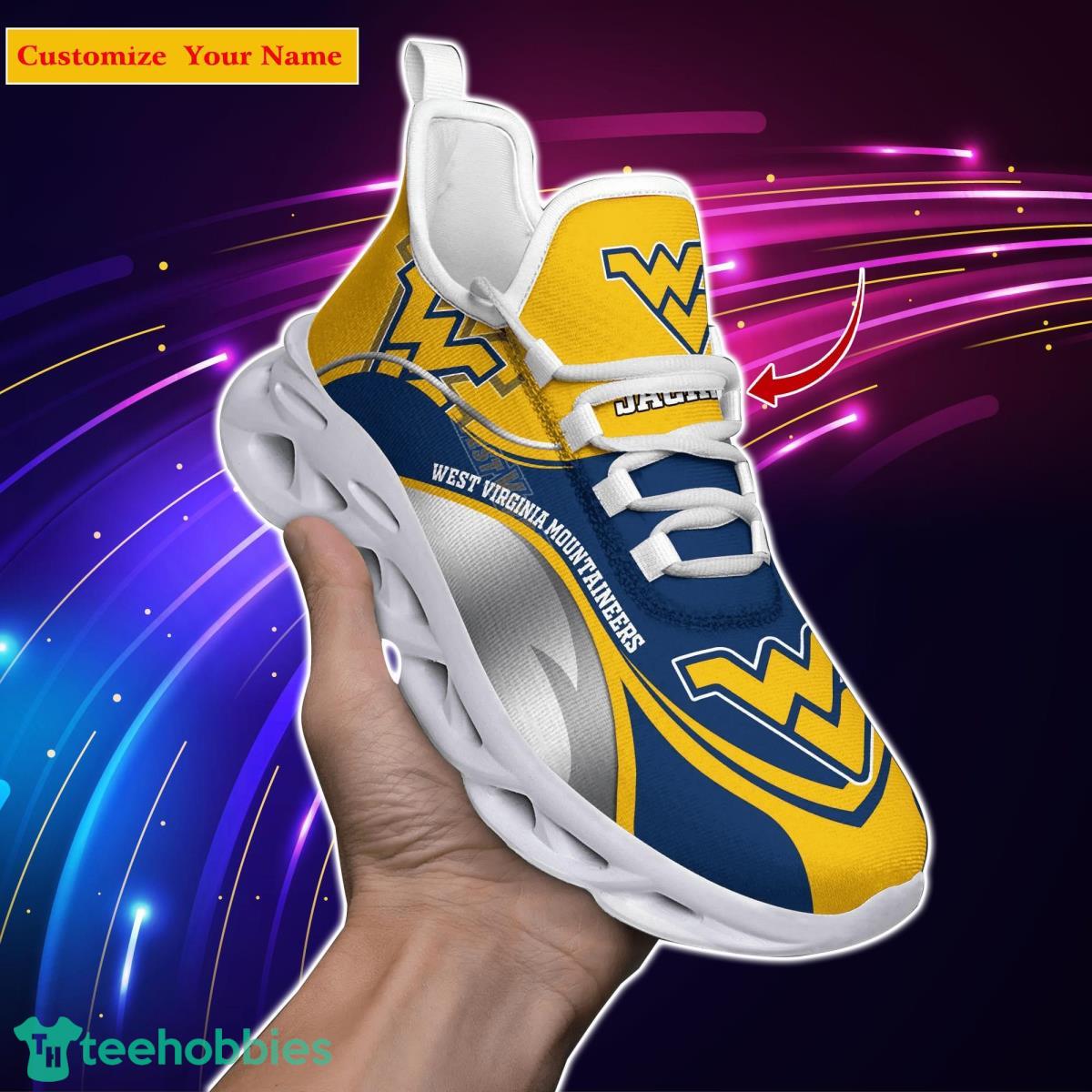 West Virginia Mountaineers NCAA2 Custom Name Max Soul Shoes Unique Gift For Men Women Fans Product Photo 1