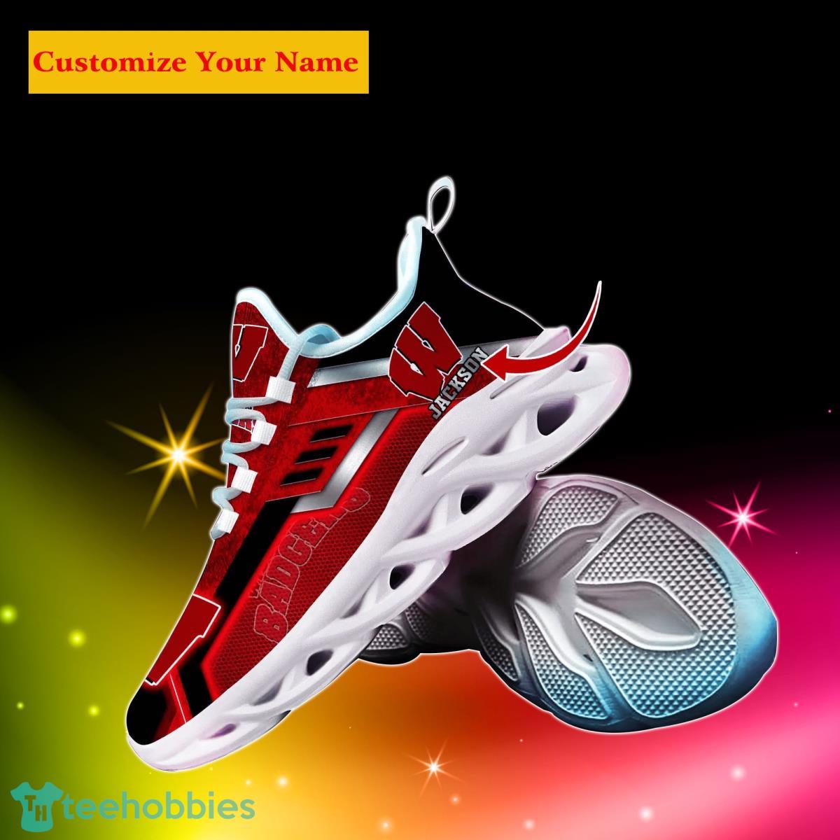 Wisconsin Badgers NCAA1 Custom Name Max Soul Shoes Impressive Gift For Men Women Fans Product Photo 2