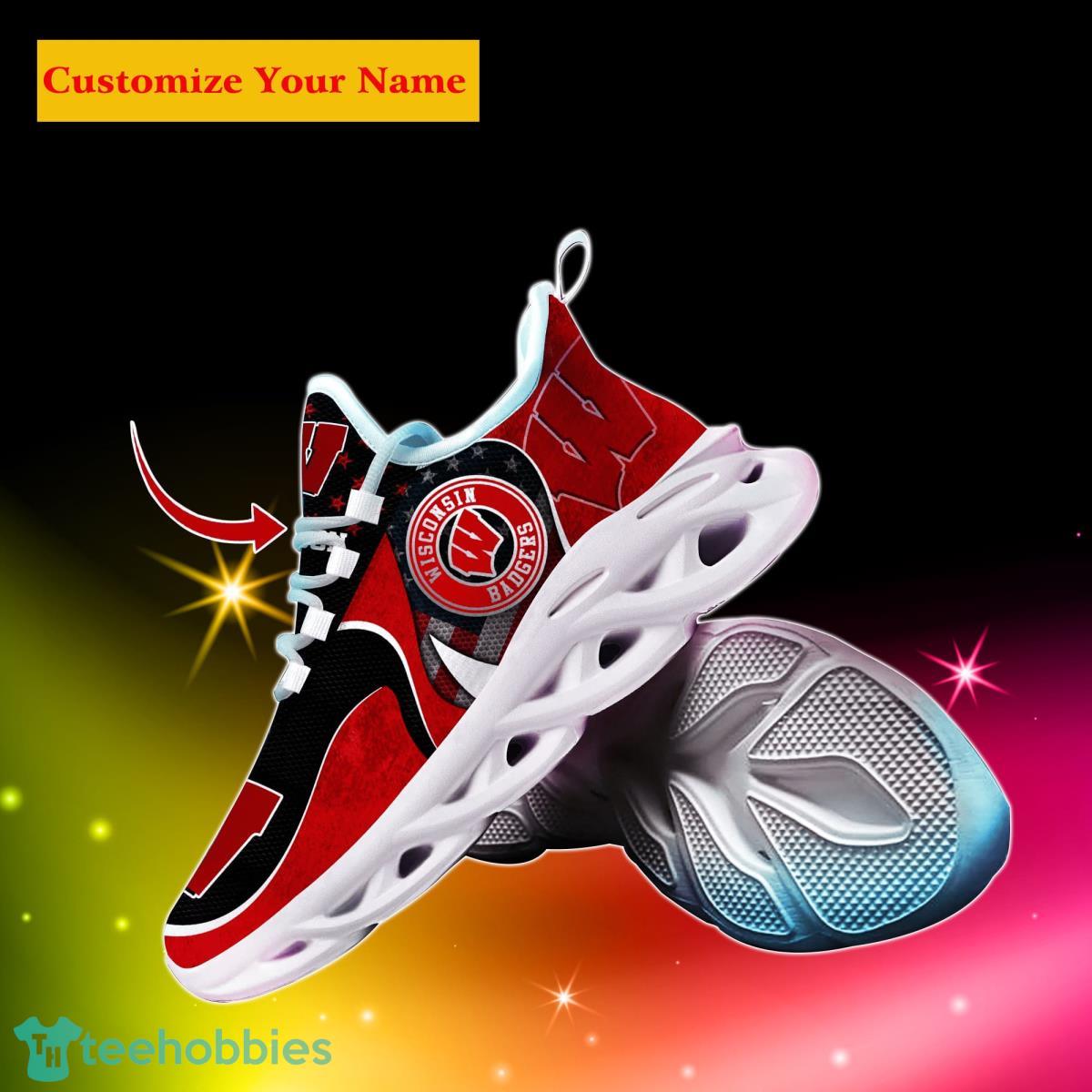 Wisconsin Badgers NCAA1 Custom Name Max Soul Shoes Special Gift For Men Women Fans Product Photo 2