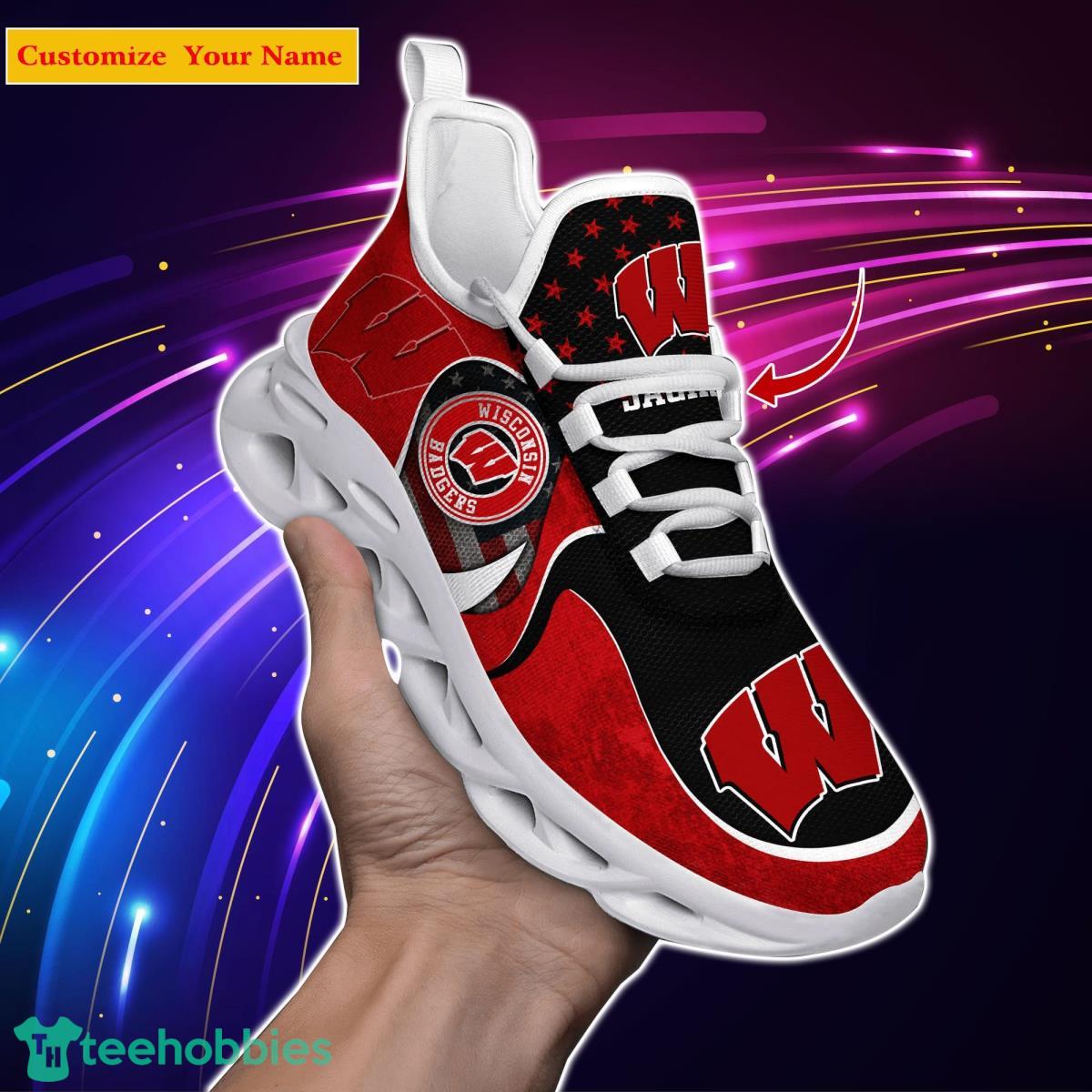 Wisconsin Badgers NCAA1 Custom Name Max Soul Shoes Special Gift For Men Women Fans Product Photo 1