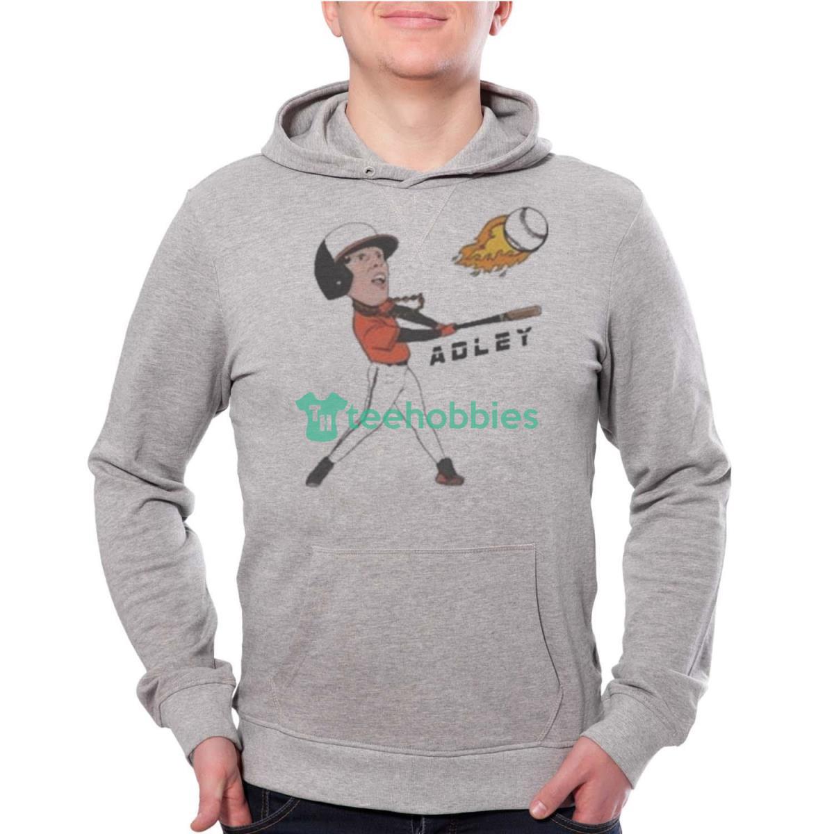Adley Rutschman Adley Baseball Fire Shirt - Grey Unisex Hoodie