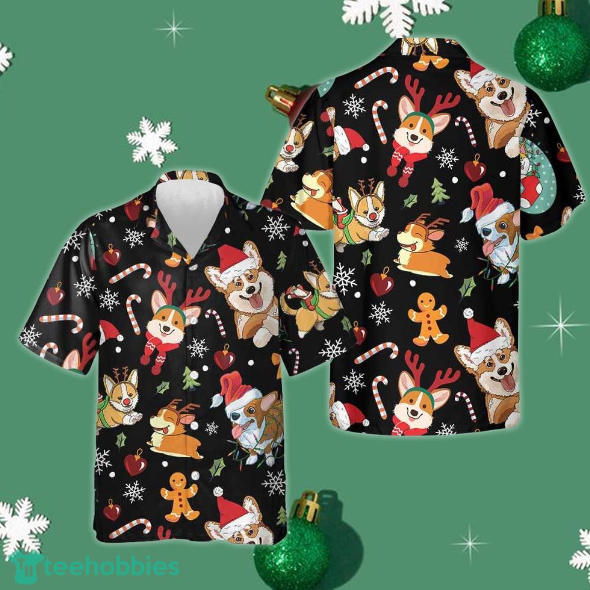 Adorable Christmas Pug Puppies Christmas Hawaiian Shirt Christmas Gifts Product Photo 1