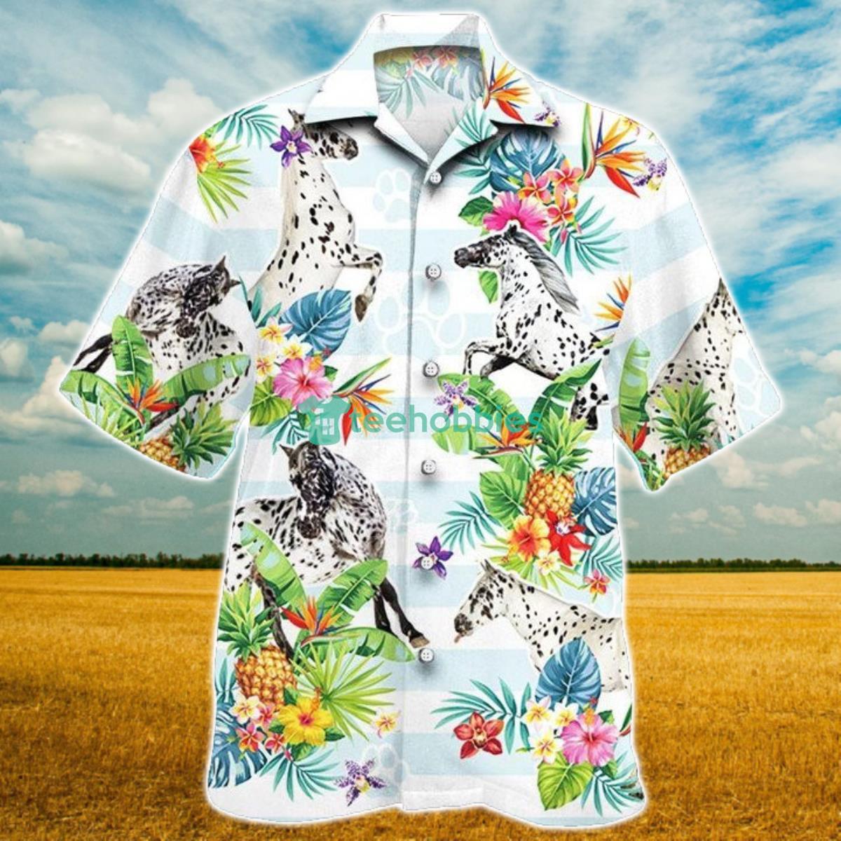 Appaloosa Horse Hawaiian Theme Pineapple Tropical Flower All Printed 3D Hawaiian Shirt Product Photo 1