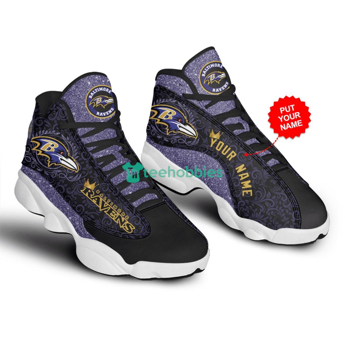 Baltimore Ravens Football Team Personalized Air Jordan 13 Product Photo 2