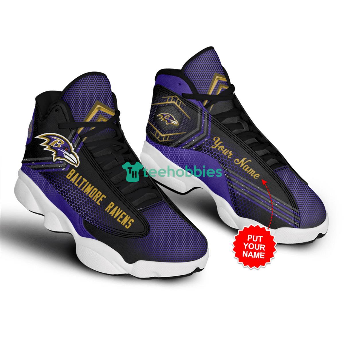 Baltimore Ravens Football Team Personalized Air Jordan 13 For Fans Product Photo 2