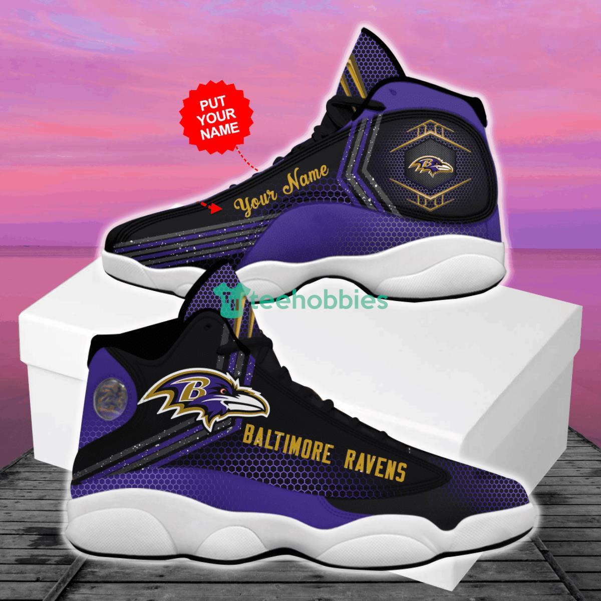 Baltimore Ravens Football Team Personalized Air Jordan 13 For Fans Product Photo 1