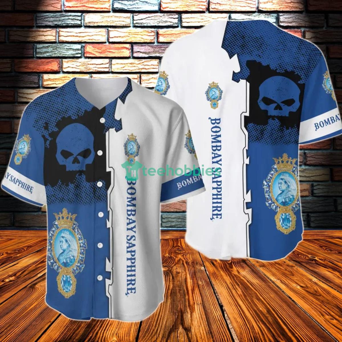 Bombay Sapphire Skull Baseball Jersey