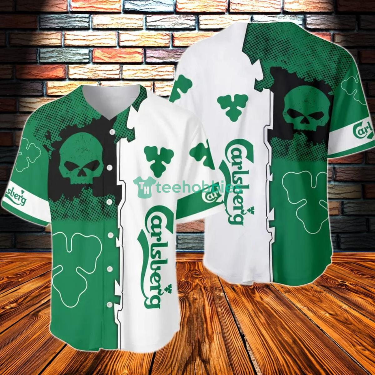 Black Skull Carlsberg Beer Baseball Jersey Product Photo 1